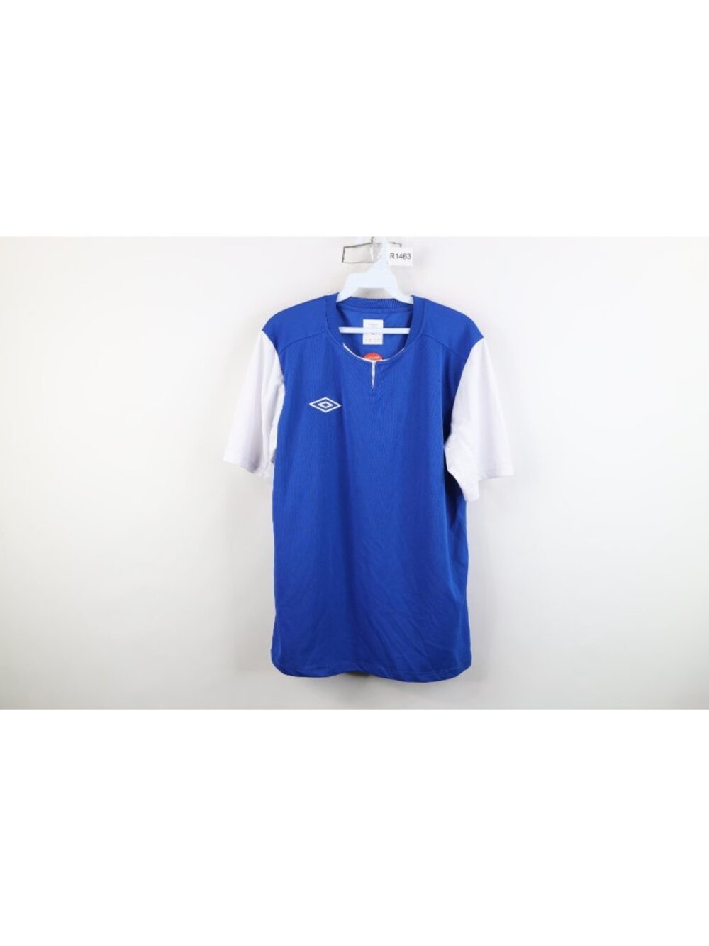Deadstock Vintage Umbro Mens Small Color Block Futbol Soccer Jersey Royal Blue
